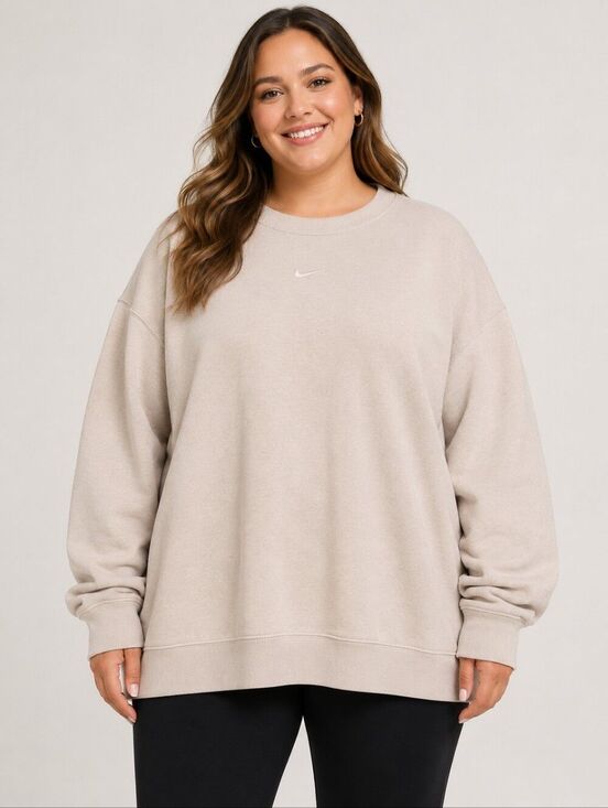 Nike Tops - Nike Sportswear Phoenix Fleece Oversized Crewneck Sweatshirt Women's 1X Beige